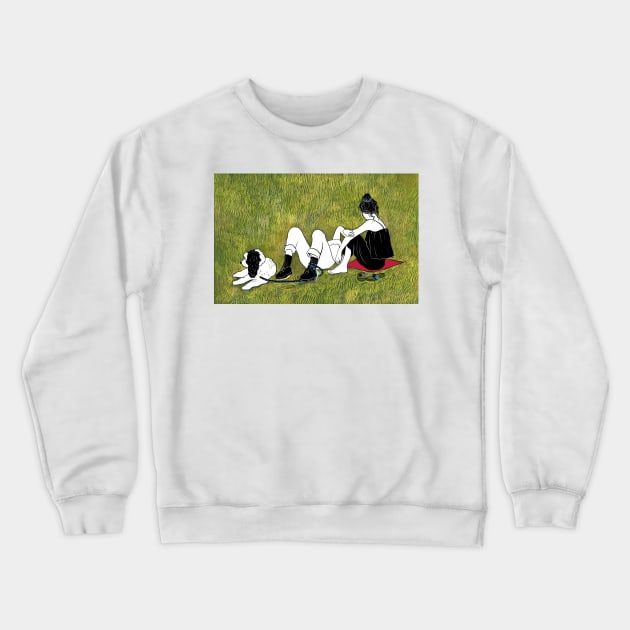 Couple in the park Crewneck Sweatshirt by argiropulo